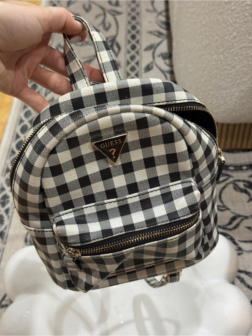GUESS Checkered Backpack Mini Bag